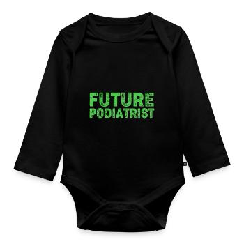 Podiatre Pédicure Podiatre - Body Bébé bio manches longues - noir - Devant