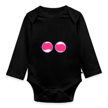 runde Sonnenbrille 2311 - Baby Bio-Langarm-Body - Schwarz - Vorne