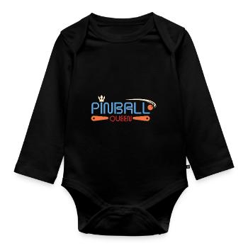 Pinball queen - pinball arcade machine - Organic Longsleeve Baby Bodysuit - black - Front