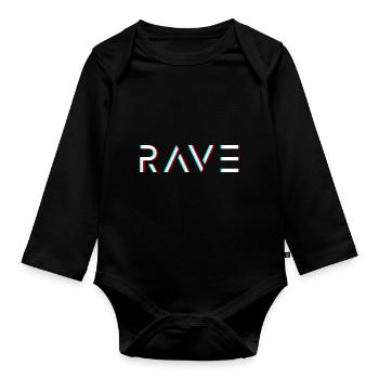 Speedcore Gabber Frenchcore Schranz Hardtekk Rave - Baby Bio-Langarm-Body - Schwarz - Vorne