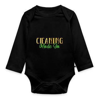 Femme de ménage Ménage - Body Bébé bio manches longues - noir - Devant