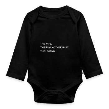 The Wife The Psychotherapist The Leg - Organic Longsleeve Baby Bodysuit - black - Front