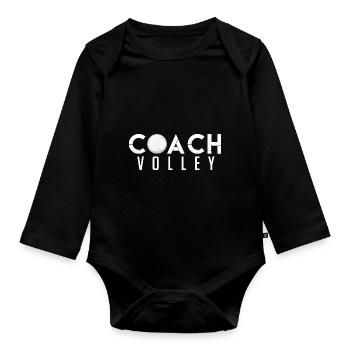 Coach Volleyball | Cadeau coach Volleyball coach - Body Bébé bio manches longues - noir - Devant