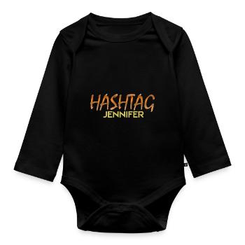Social Jennifer - Organic Longsleeve Baby Bodysuit - black - Front