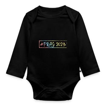 Prag 2023 - Baby Bio-Langarm-Body - Schwarz - Vorne