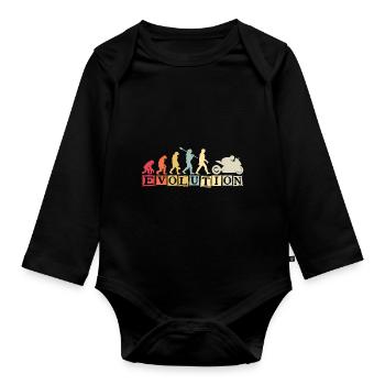 Moto Evolution Vintage Superbike Biker - Body Bébé bio manches longues - noir - Devant
