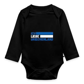 Griechen Grieche Griechenland - Baby Bio-Langarm-Body - Schwarz - Vorne