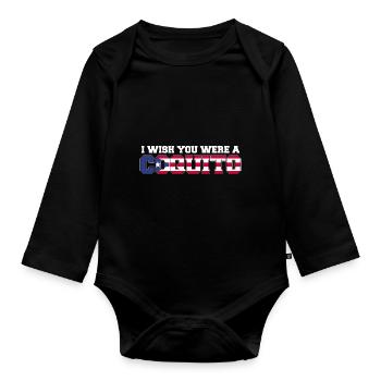 Puerto Rico | Puerto Ricaner Flagge Geschenkideen - Baby Bio-Langarm-Body - Schwarz - Vorne