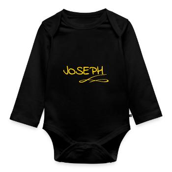 Joseph als Vorname - Baby Bio-Langarm-Body - Schwarz - Vorne