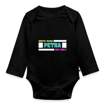 Mutter Petra - Baby Bio-Langarm-Body - Schwarz - Vorne