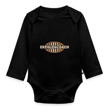 Job Erfolgscoach - Baby Bio-Langarm-Body - Schwarz - Vorne