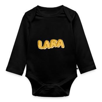 Vacances Lara - Body Bébé bio manches longues - noir - Devant