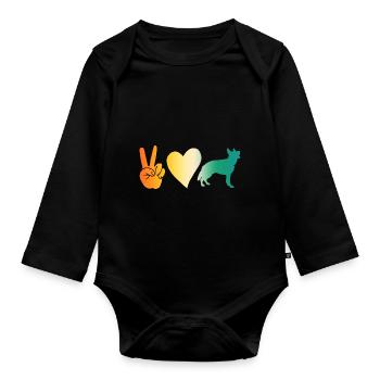 Hund Deutscher Schäferhund - Baby Bio-Langarm-Body - Schwarz - Vorne