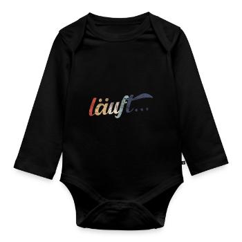 Läuft Vintage - Baby Bio-Langarm-Body - Schwarz - Vorne