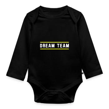 dream team - Body Bébé bio manches longues - noir - Devant