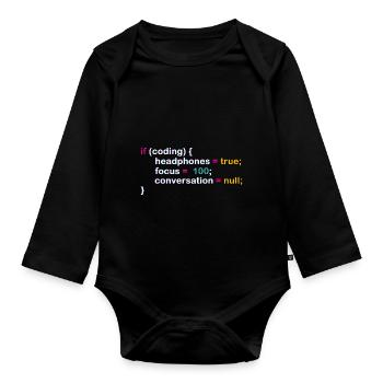 Programmer Humor Code Joke for IExperten - Organic Longsleeve Baby Bodysuit - black - Front