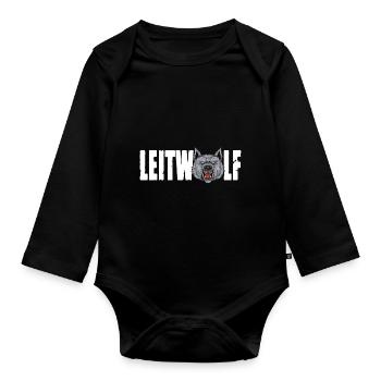 Leitwolf Alpha Wolf Kapitän Teamführer Trainer - Baby Bio-Langarm-Body - Schwarz - Vorne