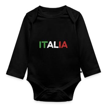 italia summer - Organic Longsleeve Baby Bodysuit - black - Front