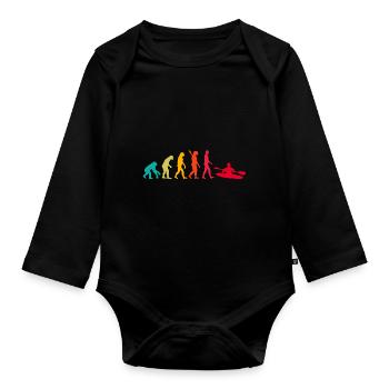 Evolution Graphic Kayaking Canoe Rowing Rower Padd - Baby Bio-Langarm-Body - Schwarz - Vorne