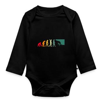 Evolution Graphic Climbing Climber Bouldering Boul - Baby Bio-Langarm-Body - Schwarz - Vorne