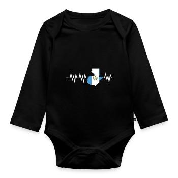 Guatemala drapeau guatémaltèque ADN I cadeau - Body Bébé bio manches longues - noir - Devant