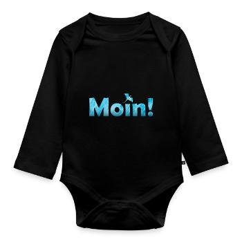 Moin Drache - Baby Bio-Langarm-Body - Schwarz - Vorne
