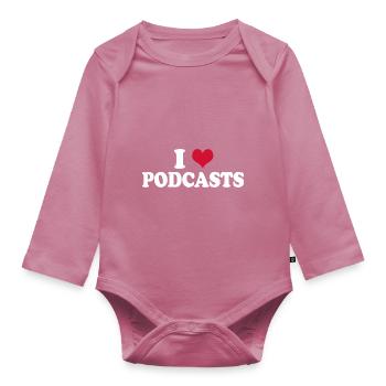 Podcast I Love Podcasts - Organic Longsleeve Baby Bodysuit - mauve - Front