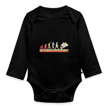 Moto Evolution Vintage Superbike Biker - Body Bébé bio manches longues - noir - Devant