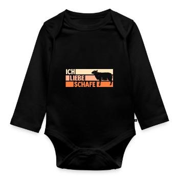 Landwirt Schäfer Bauernhof Schafe - Baby Bio-Langarm-Body - Schwarz - Vorne