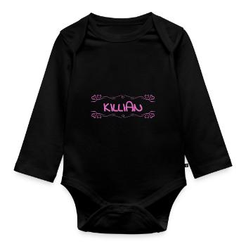 Nom : Killian - Body Bébé bio manches longues - noir - Devant