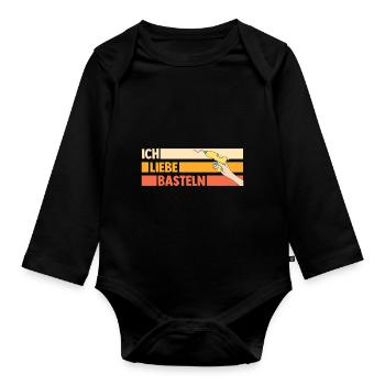 Bastler Bastelunterricht Basteln - Baby Bio-Langarm-Body - Schwarz - Vorne