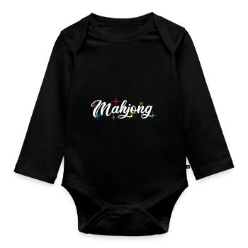 Cadeau pour les fans de Mahjong - Body Bébé bio manches longues - noir - Devant