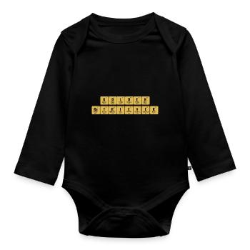 Golden Retriever Periodisches System der Elemente GR D - Baby Bio-Langarm-Body - Schwarz - Vorne