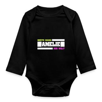 Mutter Amelie - Baby Bio-Langarm-Body - Schwarz - Vorne