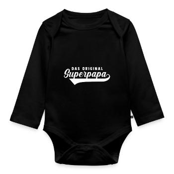 Père Papa - Body Bébé bio manches longues - noir - Devant