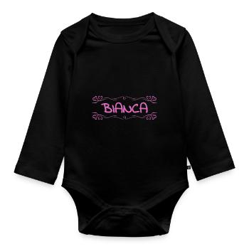 Bianca comme nom - Body Bébé bio manches longues - noir - Devant