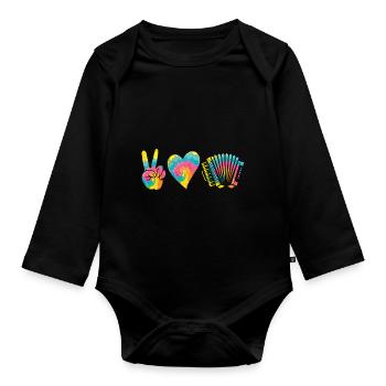 Accordion Player Accordion - Organic Longsleeve Baby Bodysuit - black - Front