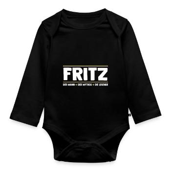 Fritz - Baby Bio-Langarm-Body - Schwarz - Vorne