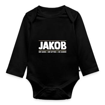 Jakob - Baby Bio-Langarm-Body - Schwarz - Vorne