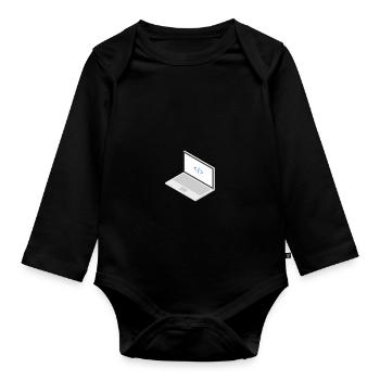 Laptop - Organic Longsleeve Baby Bodysuit - black - Front