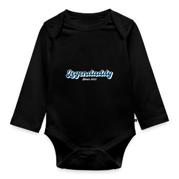 Papa drôle de dicton - Body Bébé bio manches longues - noir - Devant