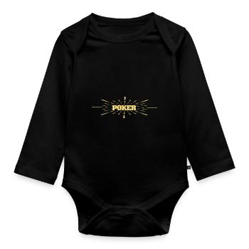 Poker Poker Players - Organic Longsleeve Baby Bodysuit - black - Front