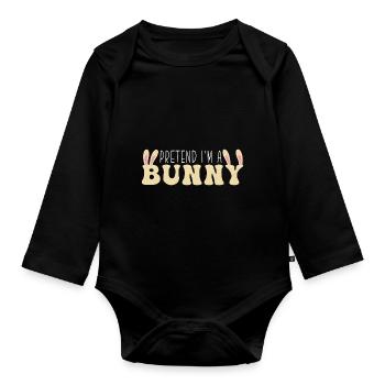 Rabbit Rabbit - Organic Longsleeve Baby Bodysuit - black - Front