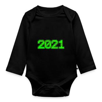 Nerd 2021 - Organic Longsleeve Baby Bodysuit - black - Front