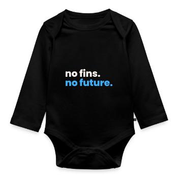 No Fins No Future Safe Sharks - Baby Bio-Langarm-Body - Schwarz - Vorne