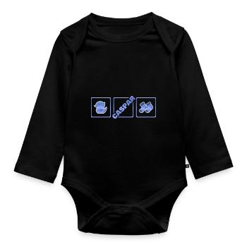 Birth of Caspar - Organic Longsleeve Baby Bodysuit - black - Front