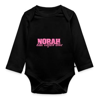 Mrs. Norah - Organic Longsleeve Baby Bodysuit - black - Front
