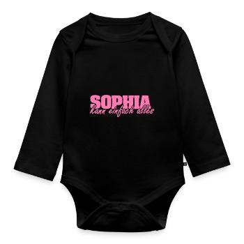 Cadeau pour Sophia - Body Bébé bio manches longues - noir - Devant
