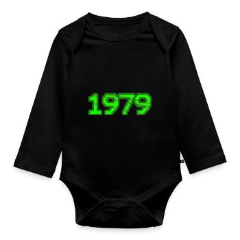 Computer 1979 - Baby Bio-Langarm-Body - Schwarz - Vorne