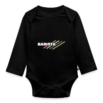Cadeau pour Barista - Body Bébé bio manches longues - noir - Devant